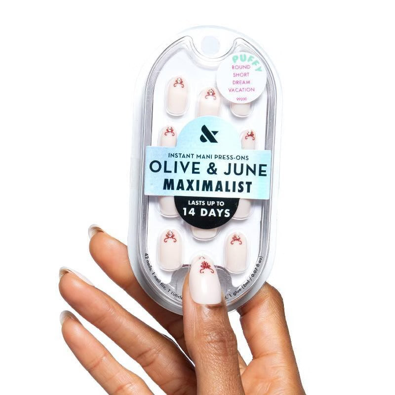 Olive & June Press-On Fake Nails - Maximalist - S Round - Dream Vacation - 42ct