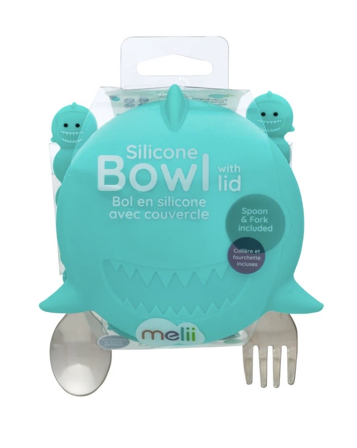 Melii - Silicone Animal Bowls with Lid and Utensils