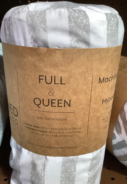 3-piece patterned duvet cove-Full-Queen