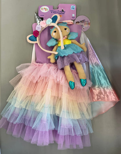 25.7" Unicorn 2 Dress-Up 3 with Doll 4pc Set - Gigglescape™