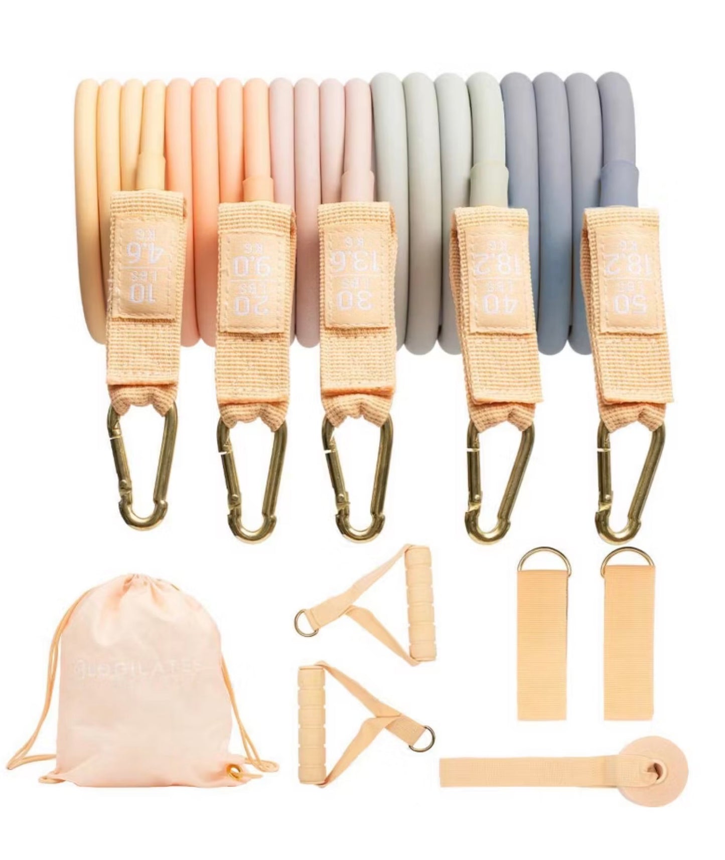 Blogilates Ultimate Toning Tube Kit: TPE Resistance Bands for Legs, Arms, Glutes - Damaged Box (see pictures)