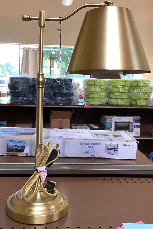 Accented Metal Table Lamp Brass (Includes LED Light Bulb)