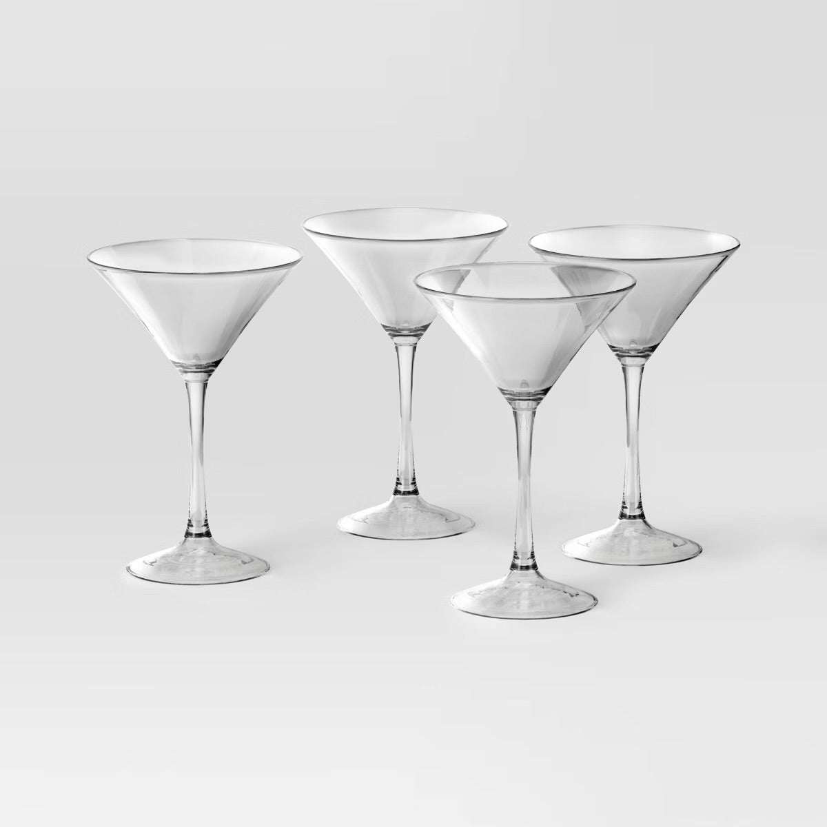 4pk Entertaining Martini Cocktail Glass Set - Threshold™: Clear Glass, Dishwasher-Safe, 8oz Capacity, Set of 4 - Open Box (see pictures) - FOR PICKUP ONLY