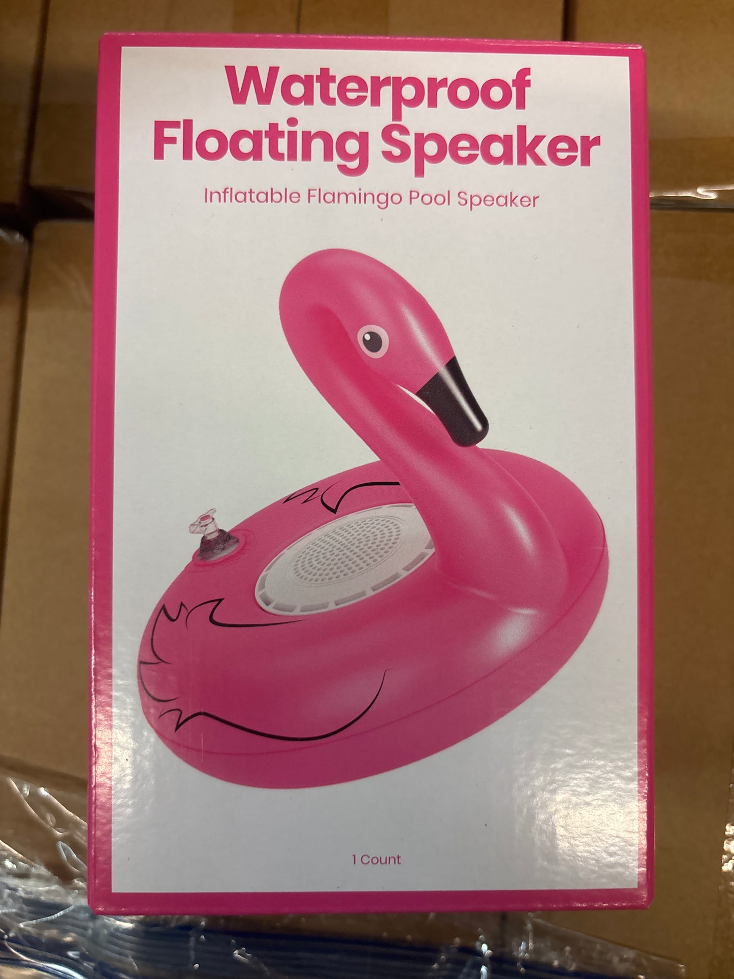 CASE PACK - Waterproof Floating Speaker - Inflatable Flamingo - 4pk