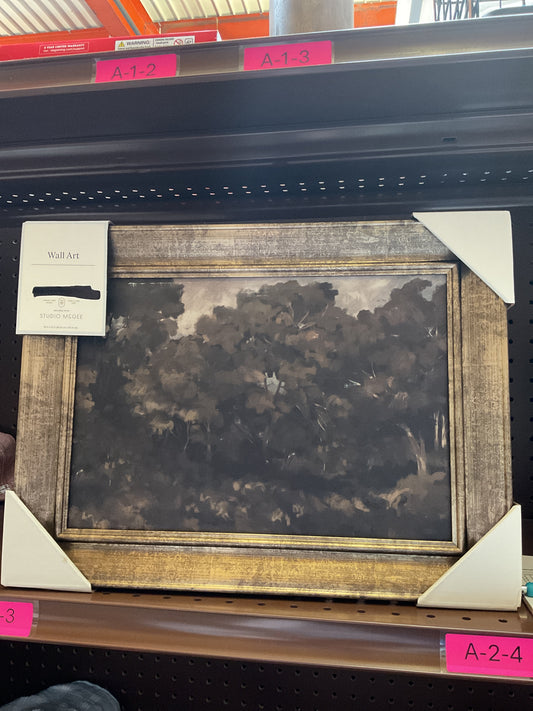 FINAL SALE - 16"x12" Moody Trees Framed Wall Canvas Board