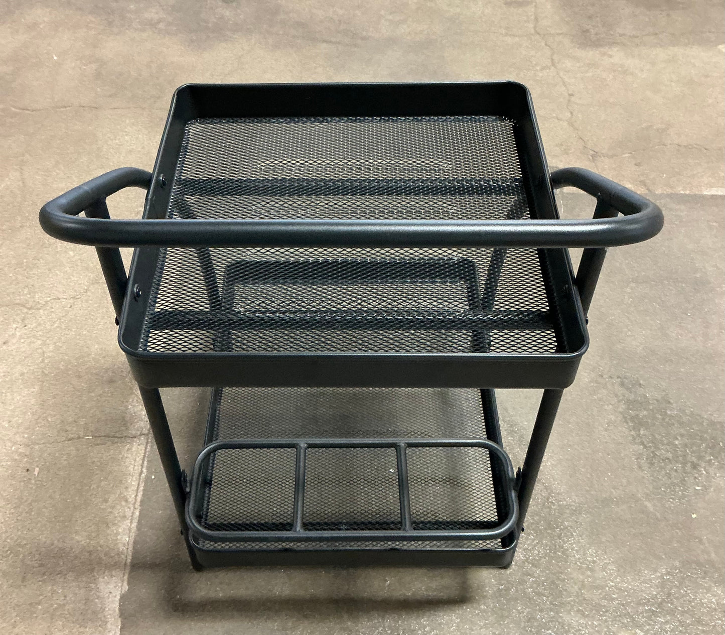 Metal Mesh Rolling Bar Outdoor Serving Cart - Black - Out of Box - FOR PICKUP ONLY