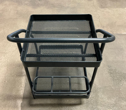 Metal Mesh Rolling Bar Outdoor Serving Cart - Black - Out of Box - FOR PICKUP ONLY