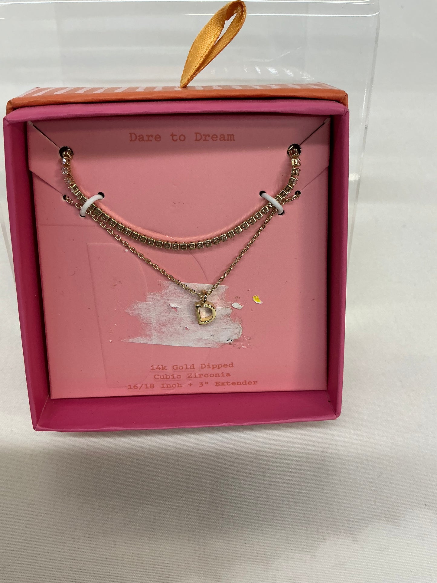 Gold Initial Necklace (AND) - Damaged Packaging (See Pictures)