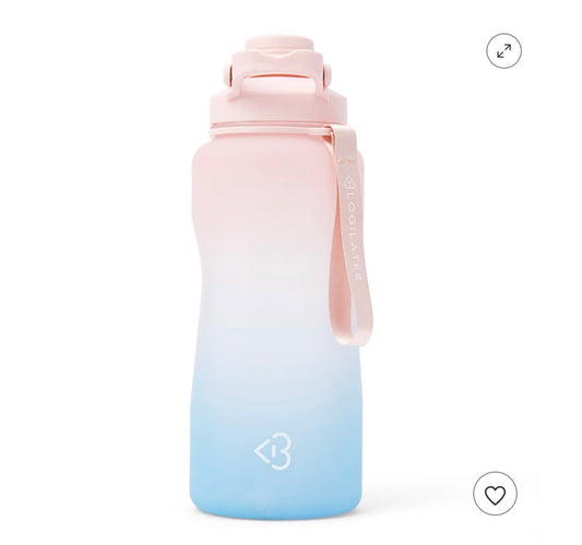 Blogilates 64oz Half Gallon Plastic Water Bottle - Blue Ombre: BPA-Free PETG, Portable Drinkware - Minor Cosmetic Damage Damage