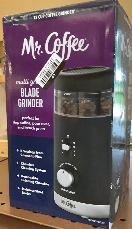 Mr. Coffee 12-Cup Automatic Blade Mill Grinder - Black