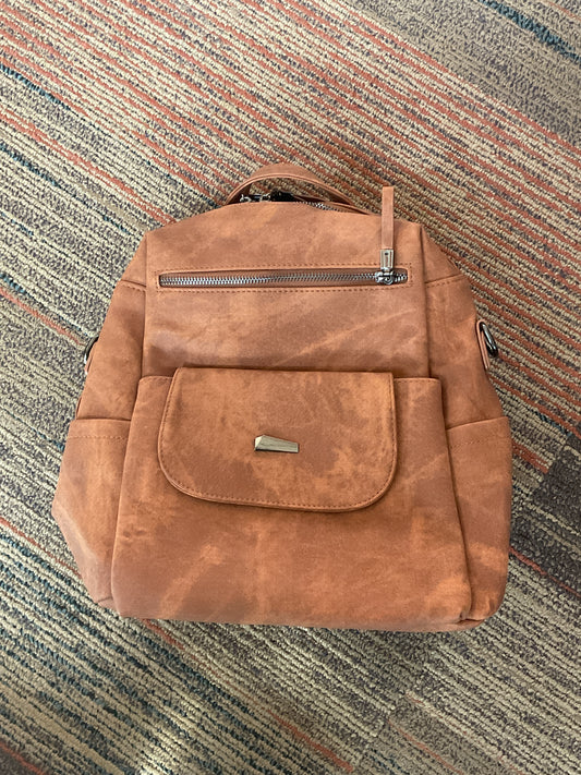 Leather Backpack Purse - Brown