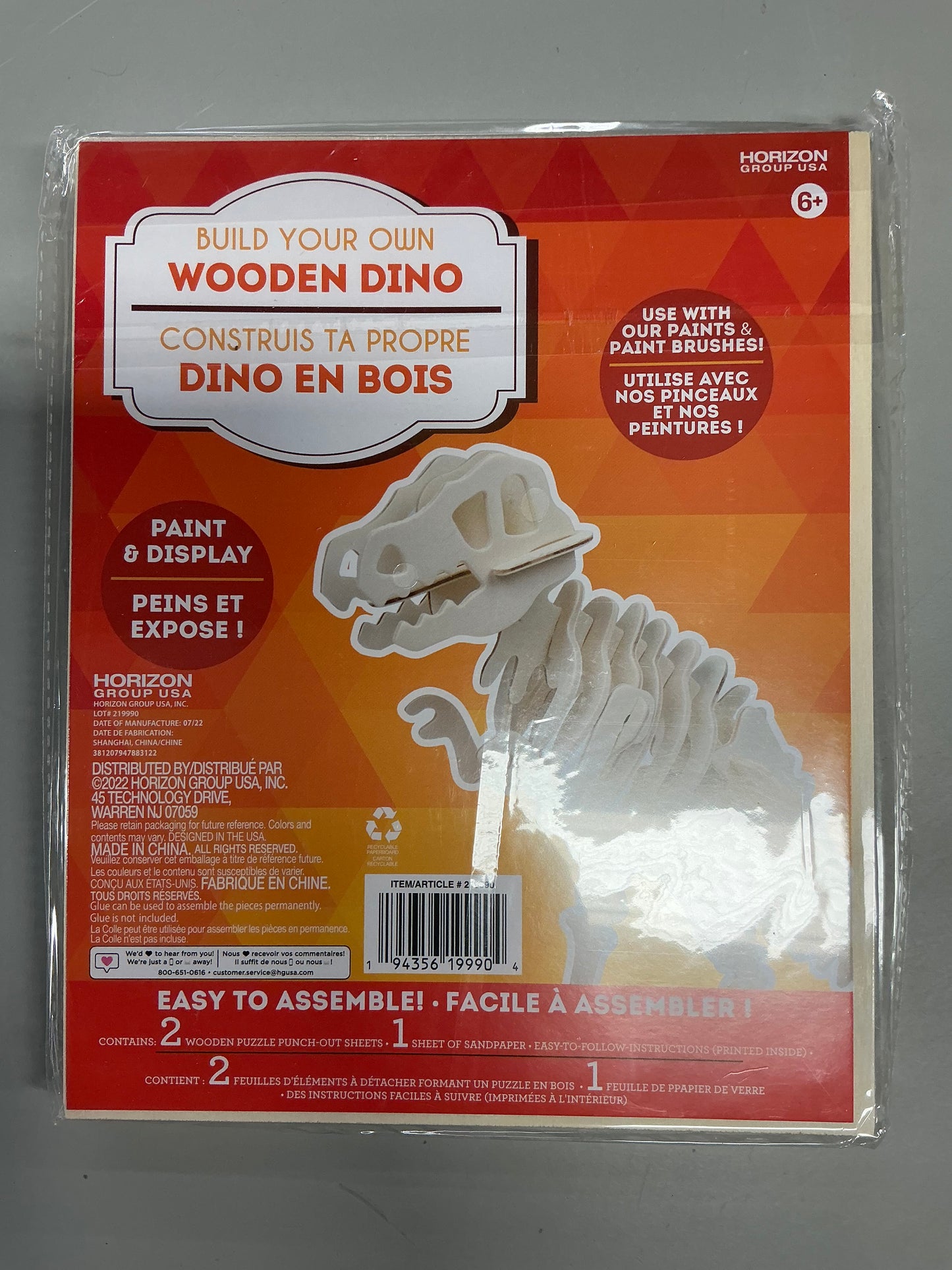 Build Your Own Wooden Dino, 3 pack