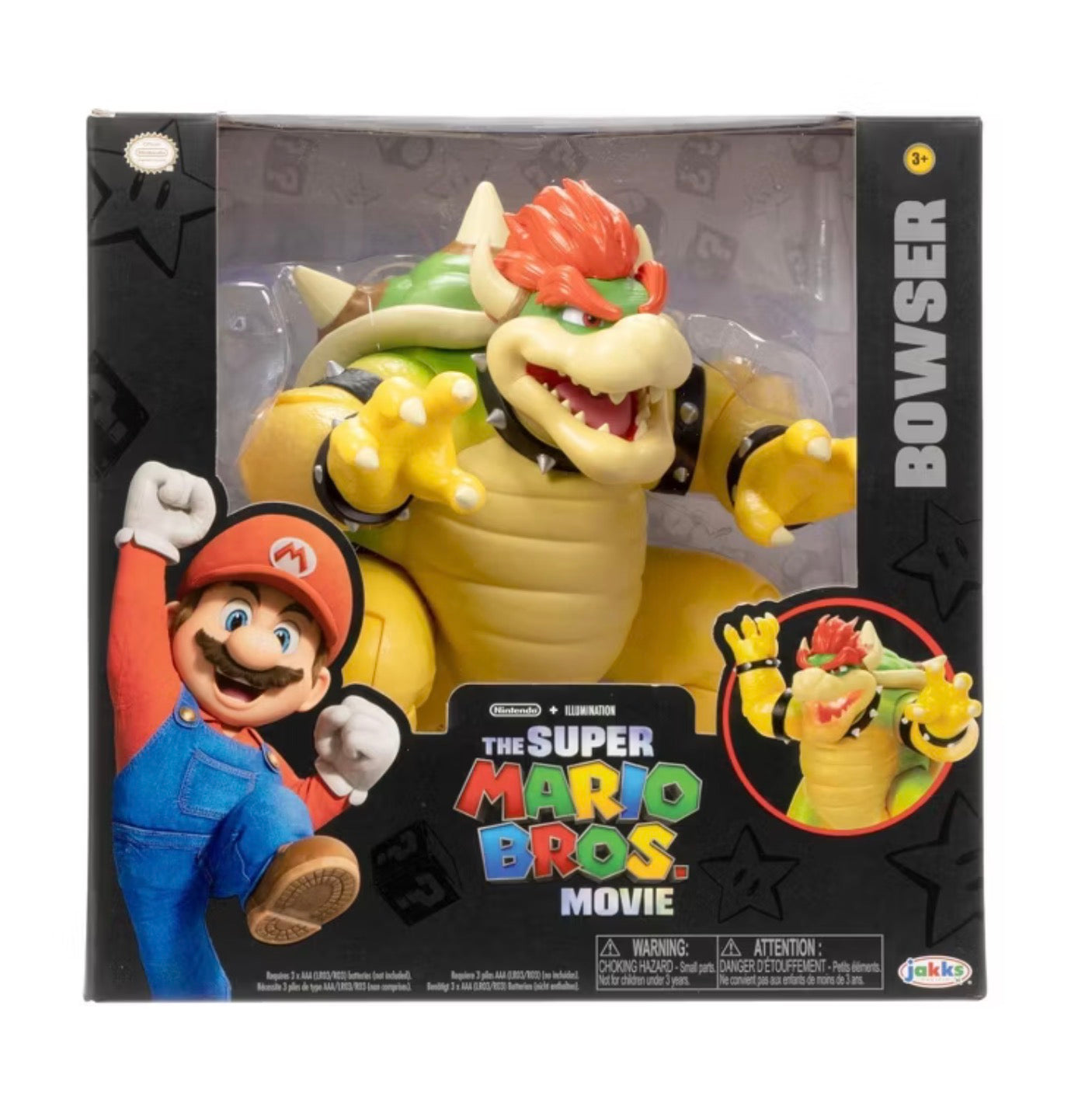 Nintendo The Super Mario Bros. Movie Bowser Figure with Fire Breathing Effect - Damaged Box