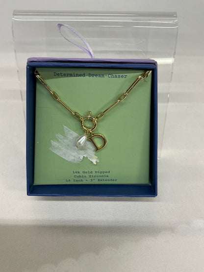 Gold Initial Necklace (AND) - Damaged Packaging (See Pictures)