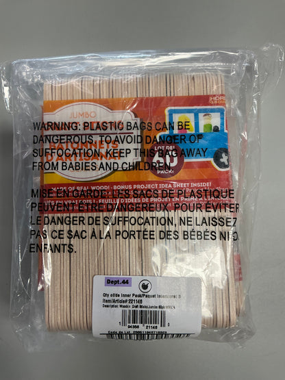 Horizon Group USA Jumbo Wooden Craft Sticks, 5.9 in x 0.7 in (60 ct each) - 3 pack