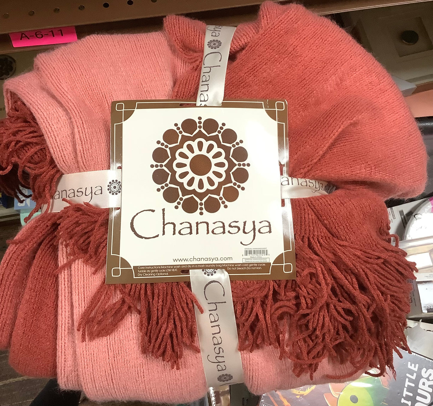 Chanasya Gradient Ombre Acrylic Throw Blanket With Tassels (50x65 Inches) Hawaiian Sunset