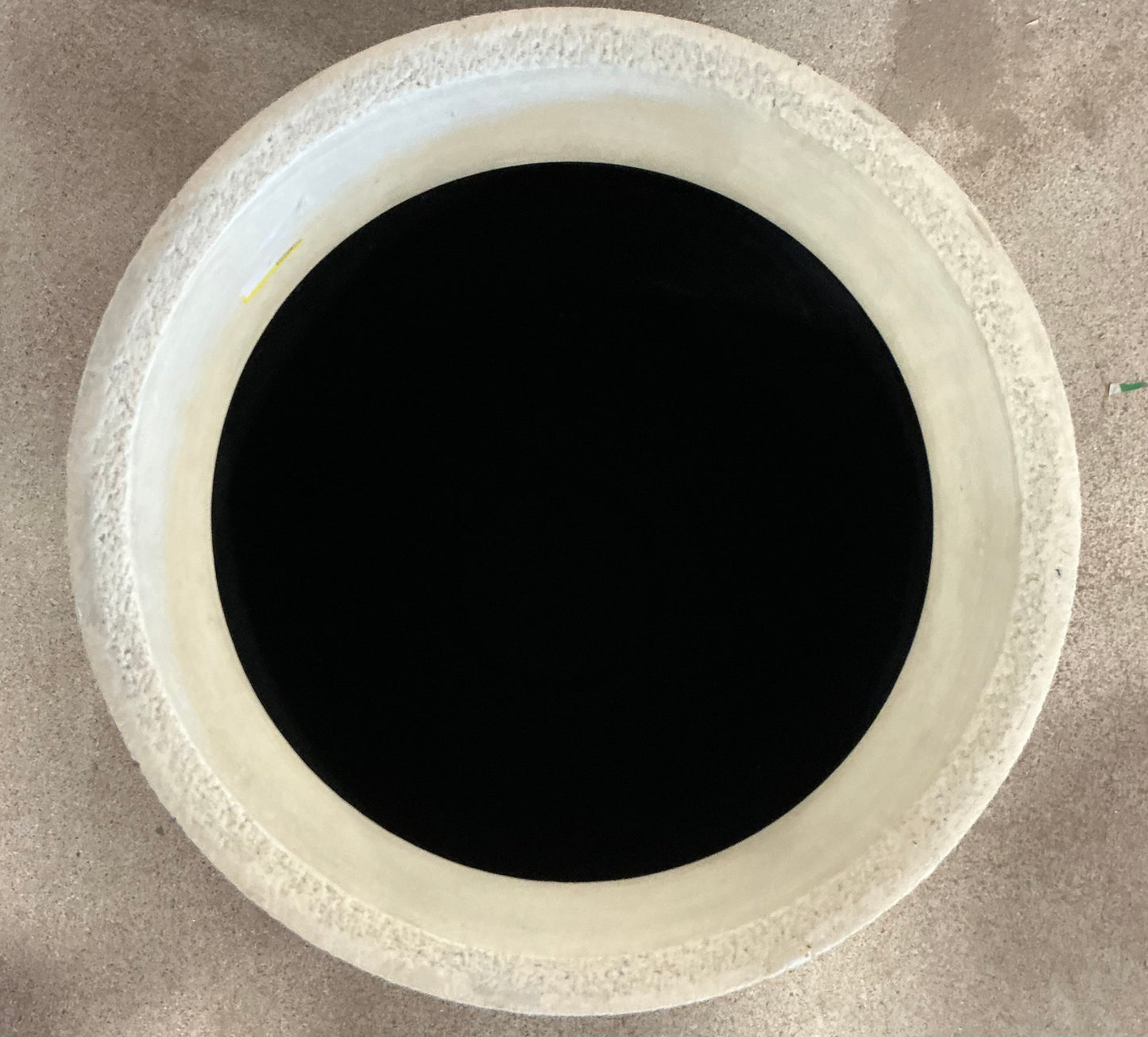 Large Plastic Outdoor Planter Pot - Cream - 12"x12" - Minor Cosmetic Damage - Some cracks on planter opening (see pictures) - FOR PICKUP ONLY