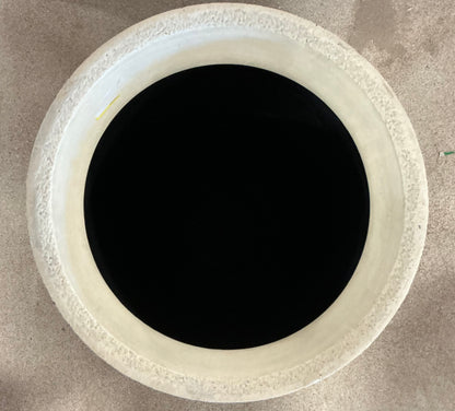 Large Plastic Outdoor Planter Pot - Cream - 12"x12" - Minor Cosmetic Damage - Some cracks on planter opening (see pictures) - FOR PICKUP ONLY