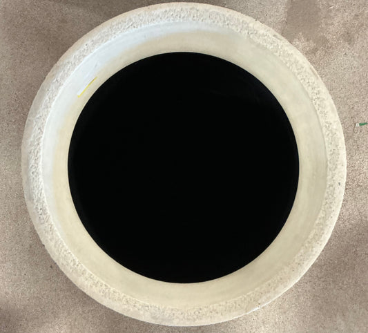Large Plastic Outdoor Planter Pot - Cream - 12"x12" - Minor Cosmetic Damage - Some cracks on planter opening (see pictures) - FOR PICKUP ONLY
