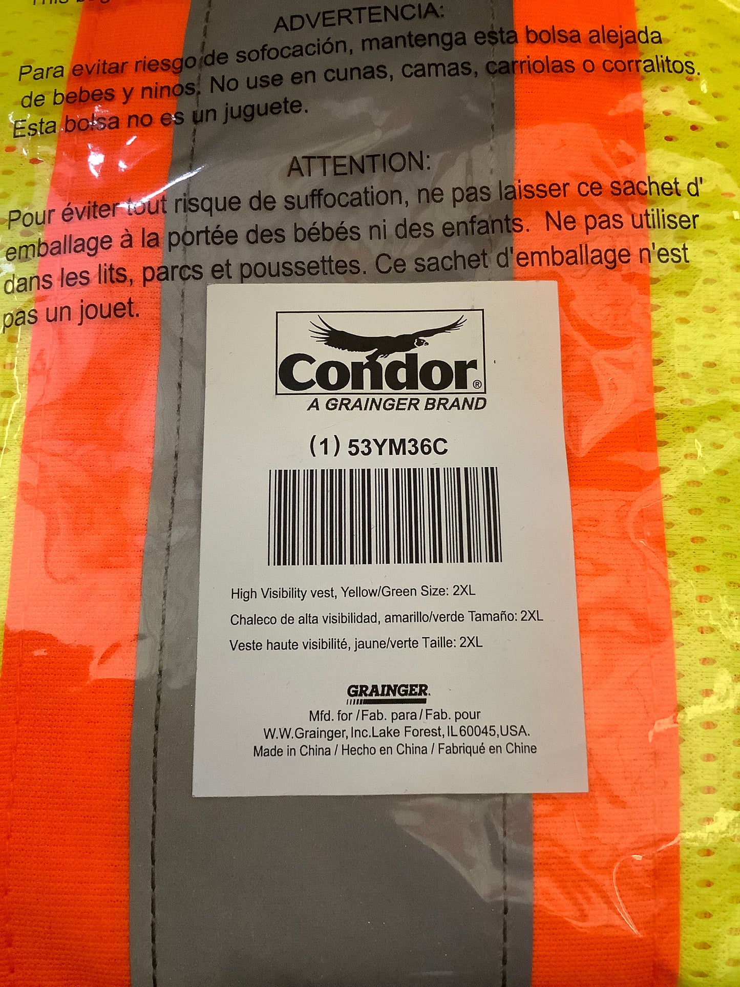 CONDOR High Visibility & Safety Vests-2XL