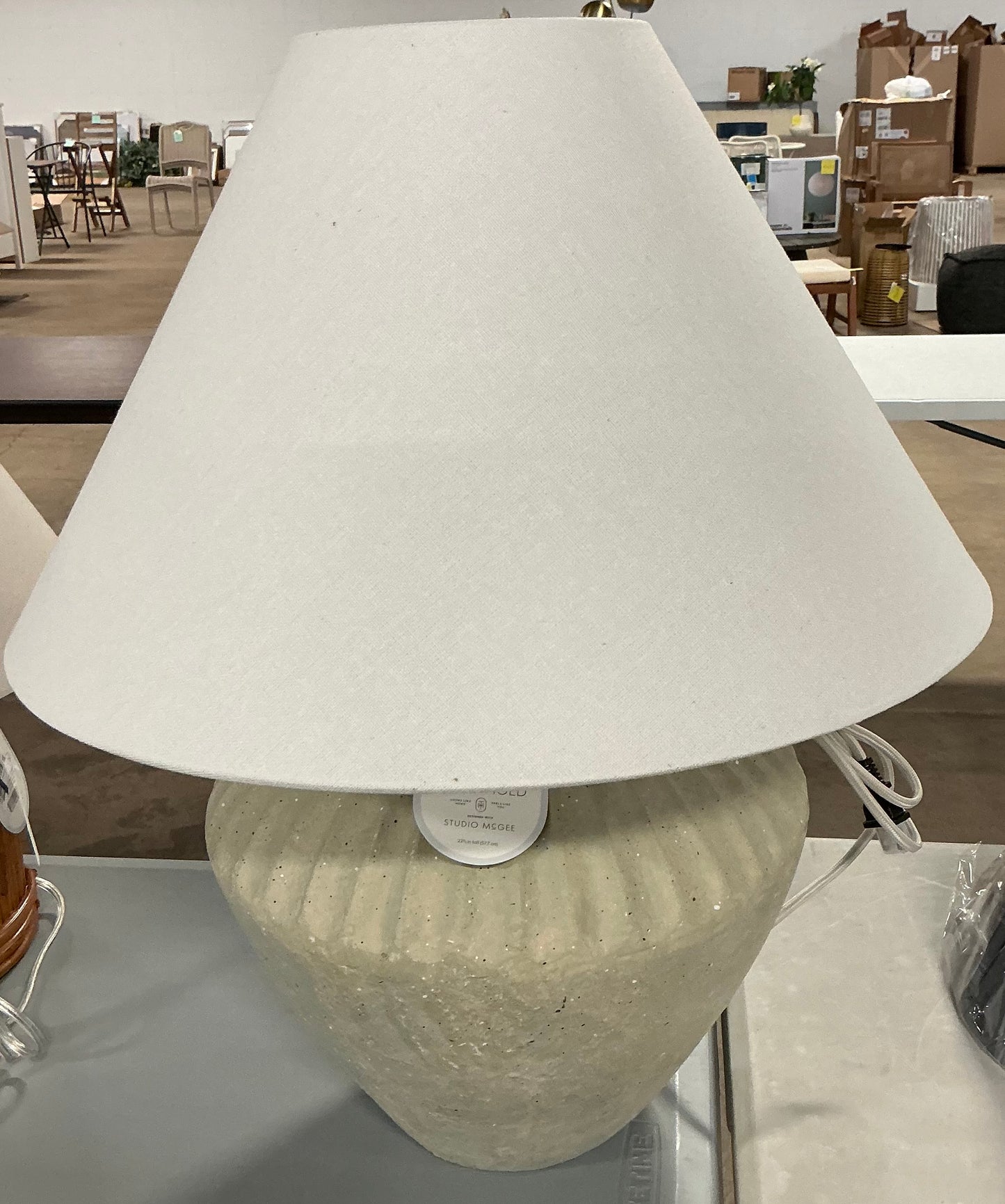Ceramic Table Lamp - Tan - Threshold™ designed with Studio McGee - Out of Box - Minor Cosmetic Damage from Shipping (see pictures ) - FOR PICKUP ONLY
