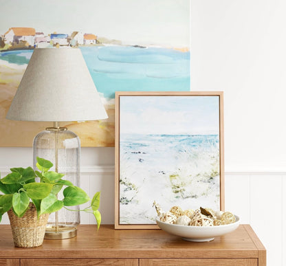 19.75"x7" Bubble Glass with Brass Detail Large Lamp Base
Clear