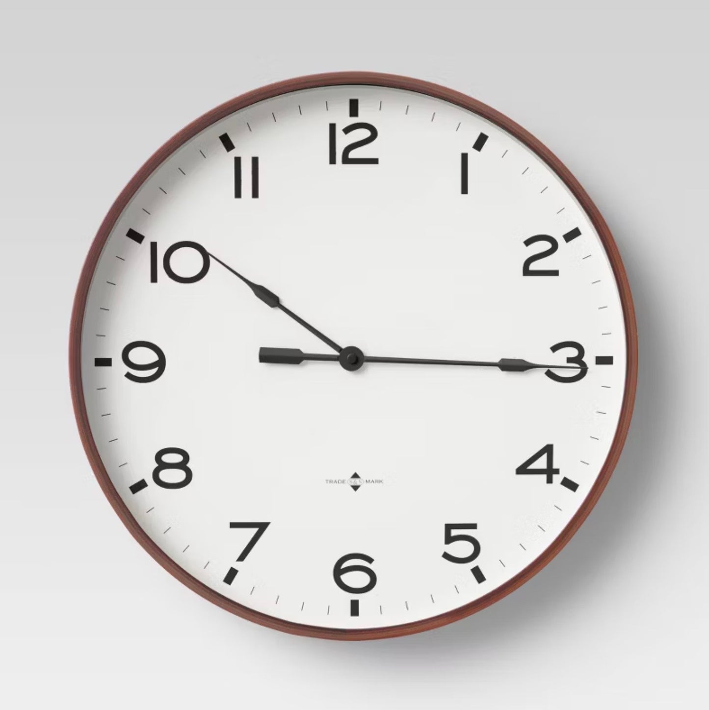 16" Thin Frame Wall Clock Red/Brown - Threshold™: Elegant Indoor Timepiece, Bold Numerals - Open Box/Minor Cosmetic Damage (see pictures) - FOR PICKUP ONLY