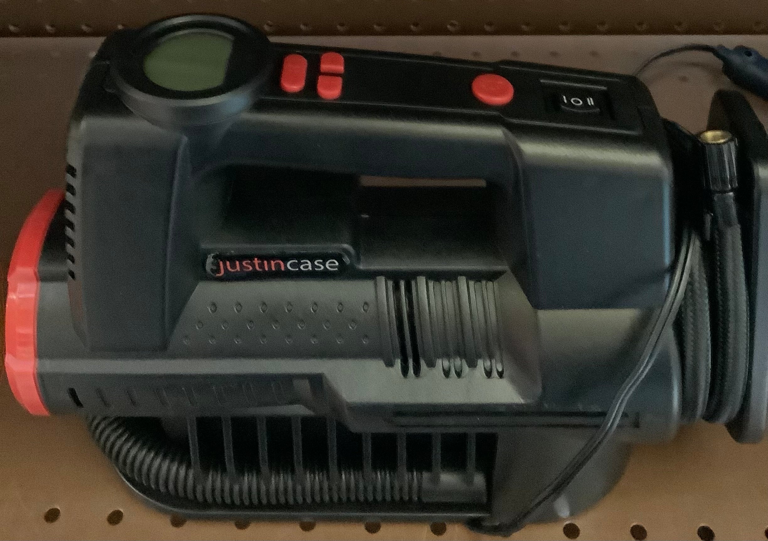 Justin Case Dual Function Tire Inflator - With 365 Days Roadside Assistance, Digital Display, Auto Shut-Off