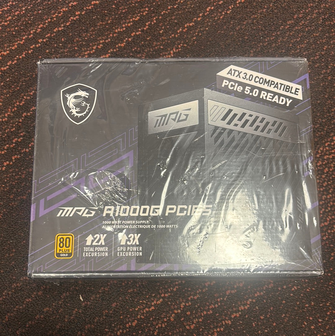 MSI MPG 1000W Power Supply - Internal - 5 V DC @ 22 A, 3.3 V DC @ 20 A, 5 V DC @
3 A, 12 V DC @ 83.5A, - 12 V DC @ 0.3 A Output - 1000 W - 1 +12V Rails