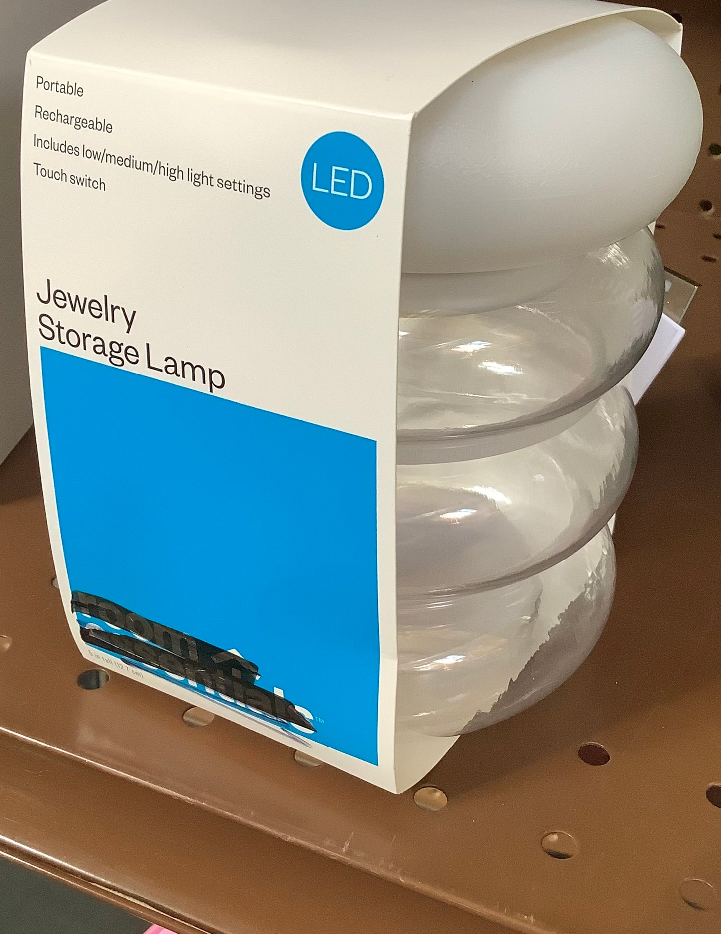 Portable Cordless Storage Novelty Table Lamp with Rechargeable Battery Clear