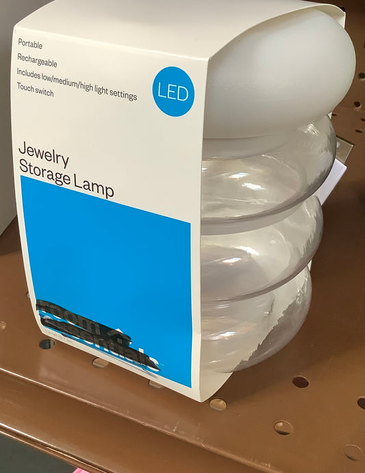 Portable Cordless Storage Novelty Table Lamp with Rechargeable Battery Clear