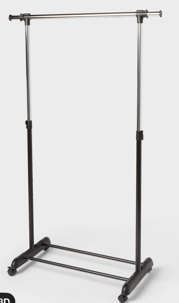 Adjustable Single Rod Garment Rack