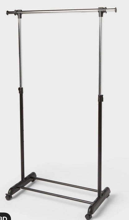 Adjustable Single Rod Garment Rack