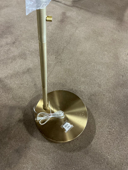 68"x41" Knurled Metal Arc Floor Lamp with Tiered Shade - Brass - Curved Standing Illumination for Living Room - Some Cosmetic Damage - (see pictures ) - LAMPS MAY BE OUT OF BOX - FOR PICKUP ONLY