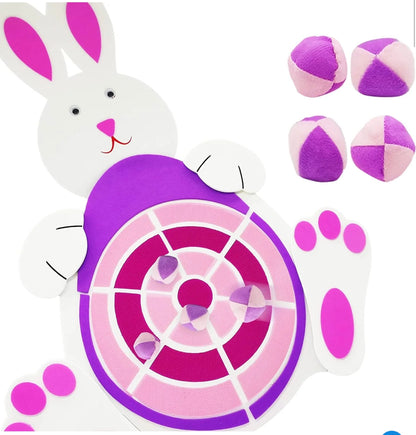 Easter Bunny Egg Dart Board Game Kit with 4 Sticky Balls