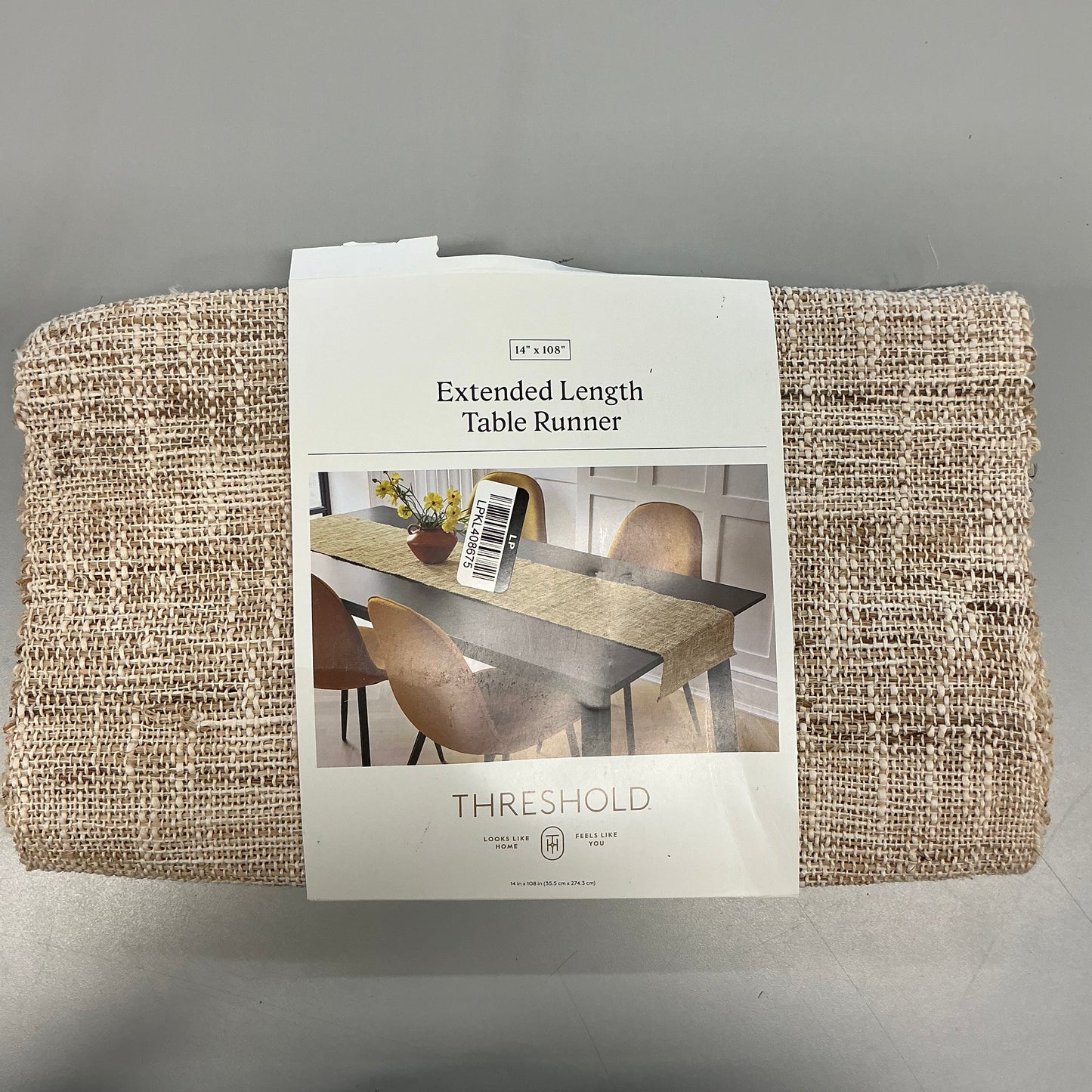 14x108" Textured Ramine Hemp Table Runner Natural - Threshold™