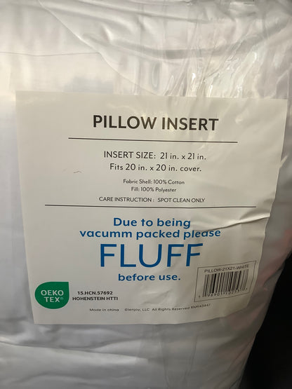 Throw Decor Pillow Insert with Polyester Fill - White, 21 x 21