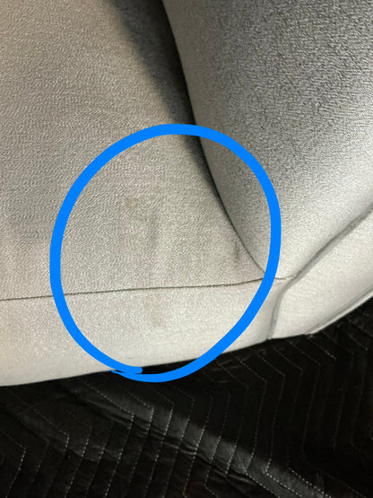 Thrifty 70 - Barrel Accent Chair - Soft Grey - Open Box - USED/DAMAGED - MISSING LEGS (See Pictures)- FINAL SALE- NO RETURNS - AS IS - FOR PICKUP ONLY