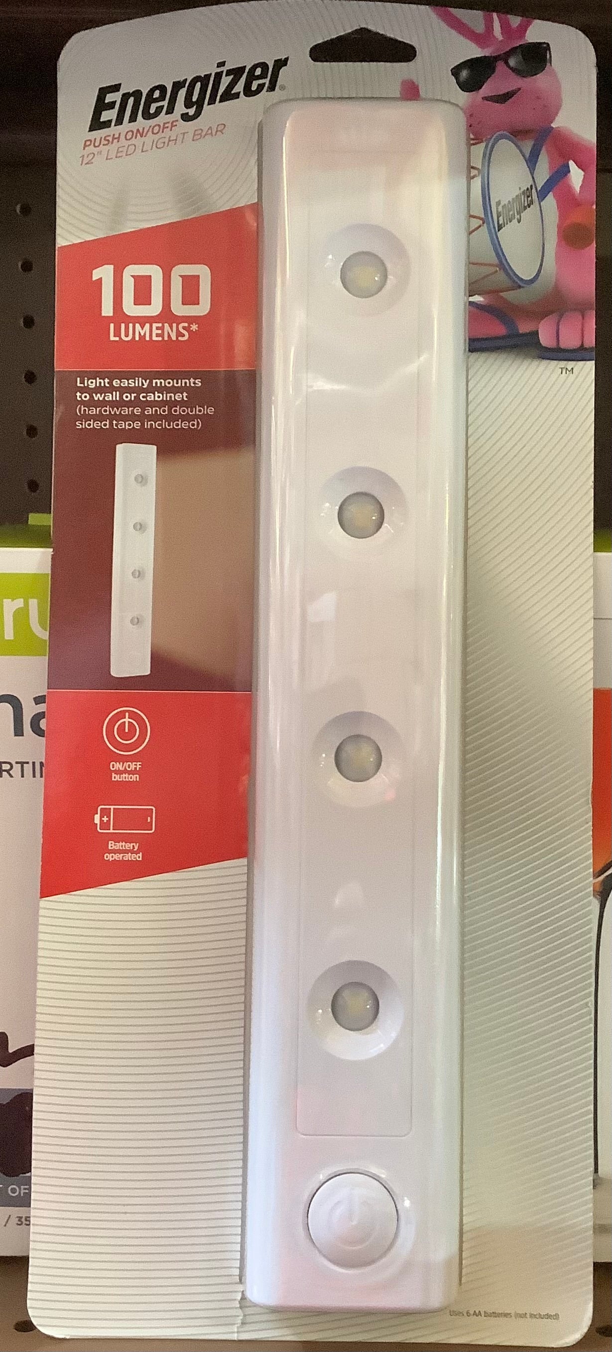 Energizer 12in. Battery Operated LED Light Bar, White