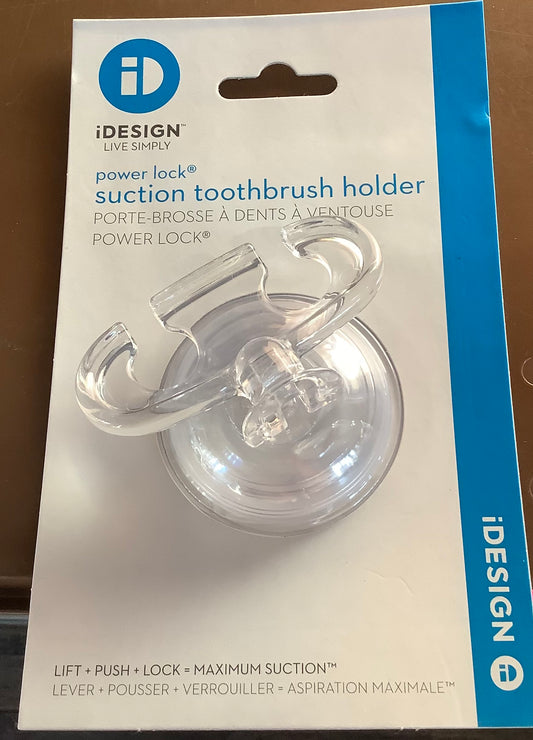 CLEARANCE - FINAL SALE - iDesign Power Lock Suction Toothbrush Holder.