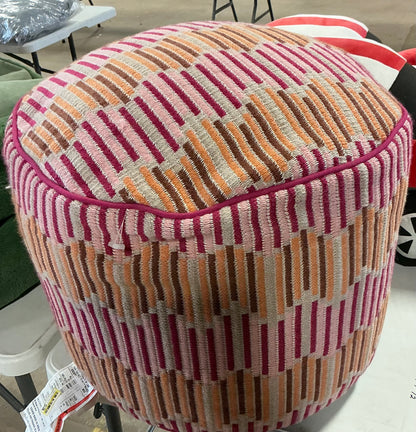 14"x20" Wavy Stripe Round Pouf Warm - Out of Package (see pictures)