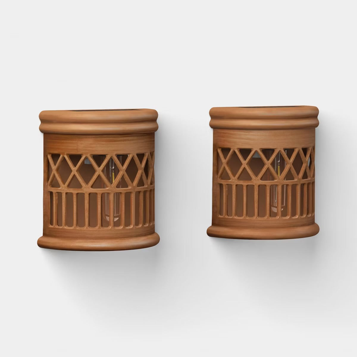2pk 10L Filament Woven Deck Solar Outdoor Fence Accent Table Lamp - Threshold™