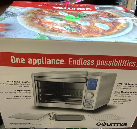 Gourmia Digital Stainless Steel Toaster Oven Air Fryer - Stainless Steel: 1700W, Dishwasher-Safe, Airfryer Toaster Oven