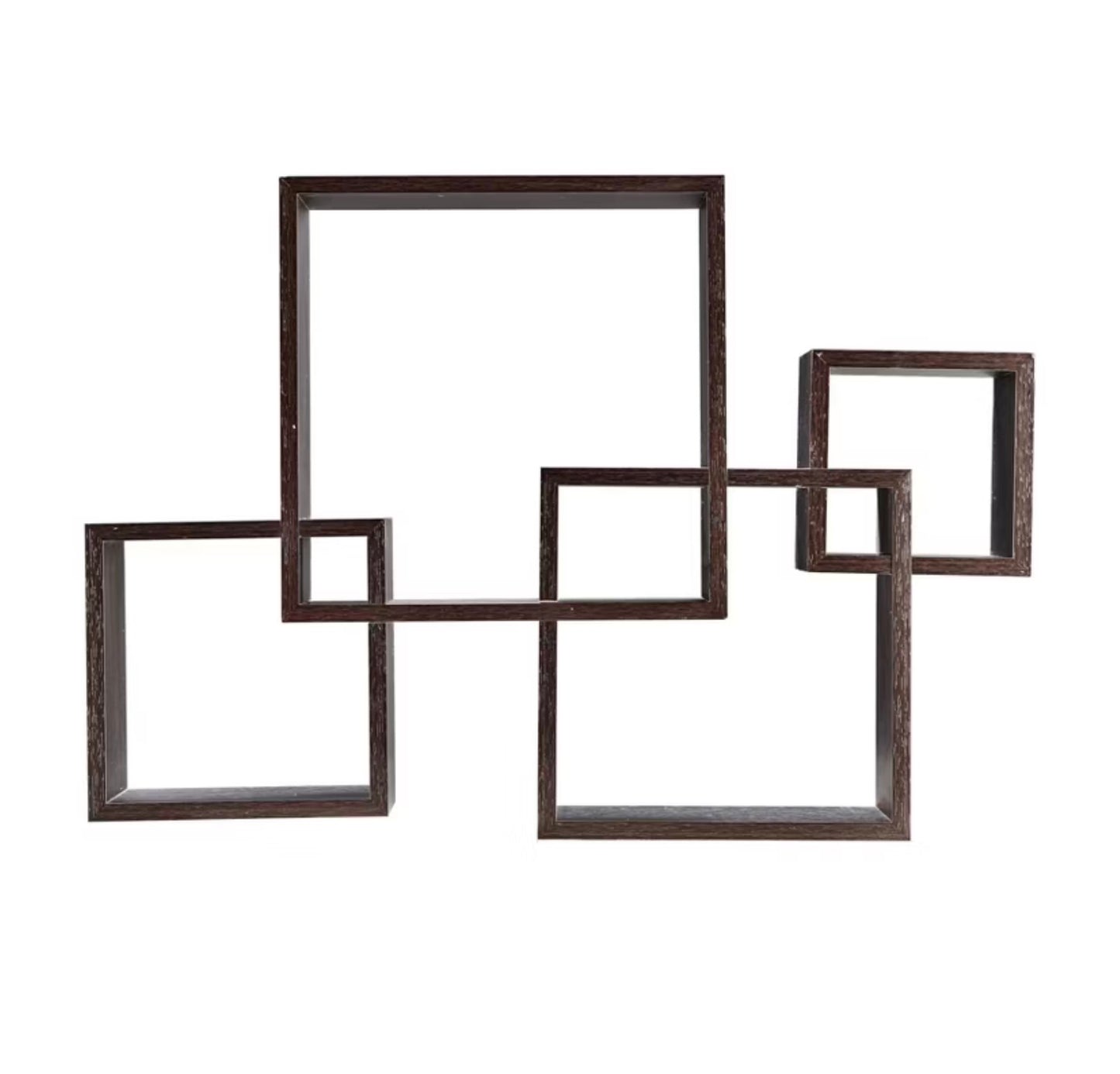 25.5" x 17.75" Intersecting Cube Wall Shelf Black - Danya B.: Modern Cubby Storage, Easy Install - OPEN BOX (see pictures) - FOR PICKUP ONLY