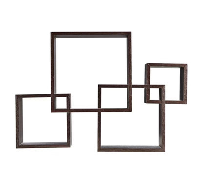 25.5" x 17.75" Intersecting Cube Wall Shelf Black - Danya B.: Modern Cubby Storage, Easy Install - OPEN BOX (see pictures) - FOR PICKUP ONLY