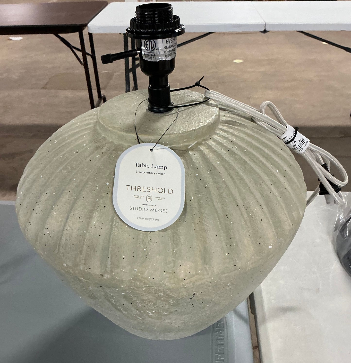 Ceramic Table Lamp - Tan - Threshold™ designed with Studio McGee - Out of Box - Minor Cosmetic Damage from Shipping (see pictures ) - FOR PICKUP ONLY