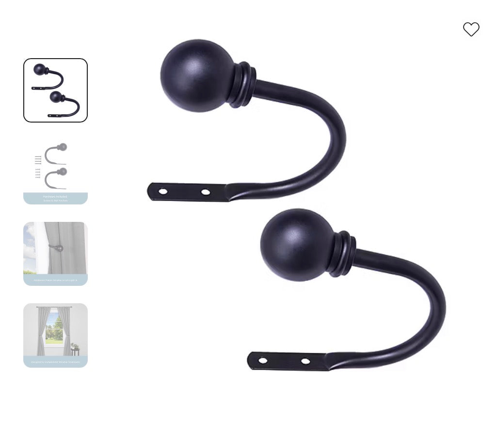 Kenney Chelsea Ball End 2-pc. Curtain Holdback