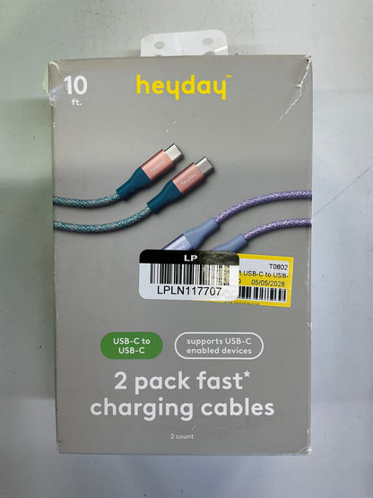 10ft USB-A to USB-C Braided Cable 2pk - OPEN BOX (see pictures)