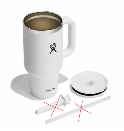 Hydro Flask 32 oz all around travel tumbler stainless steel - Minor Cosmetic Damage - MISSING STRAW (see pictures)