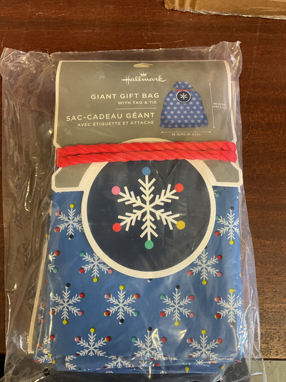 Christmas Blue Bag with Snowflake Design